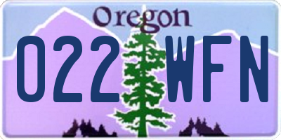 OR license plate 022WFN