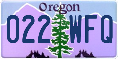 OR license plate 022WFQ