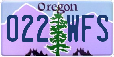 OR license plate 022WFS