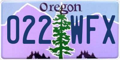OR license plate 022WFX