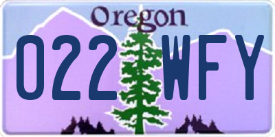 OR license plate 022WFY
