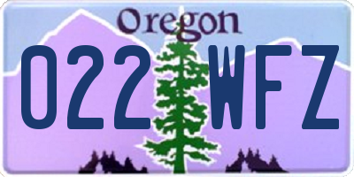 OR license plate 022WFZ