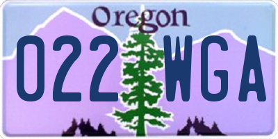 OR license plate 022WGA