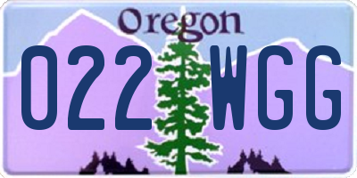 OR license plate 022WGG