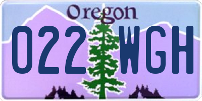 OR license plate 022WGH
