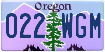 OR license plate 022WGM