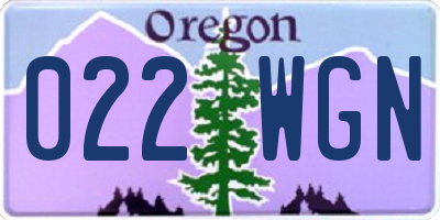 OR license plate 022WGN