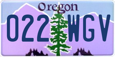 OR license plate 022WGV