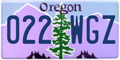 OR license plate 022WGZ