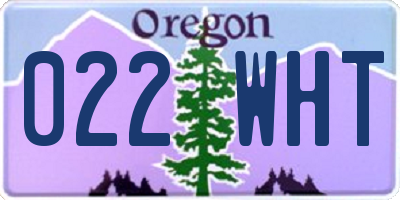 OR license plate 022WHT