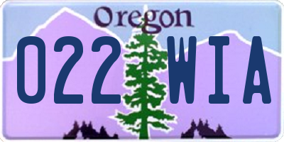 OR license plate 022WIA