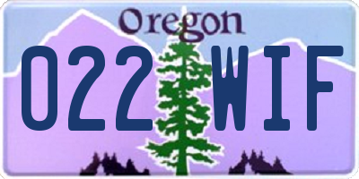 OR license plate 022WIF