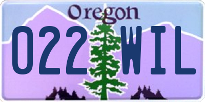 OR license plate 022WIL