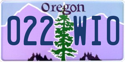 OR license plate 022WIO