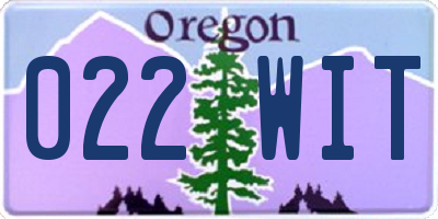 OR license plate 022WIT