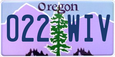 OR license plate 022WIV