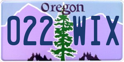 OR license plate 022WIX