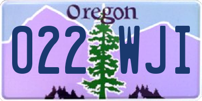 OR license plate 022WJI