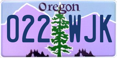 OR license plate 022WJK