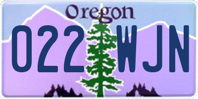 OR license plate 022WJN