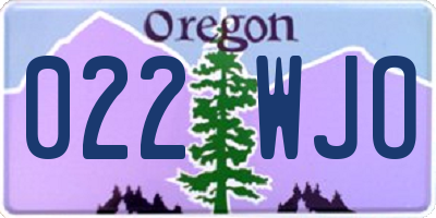 OR license plate 022WJO