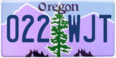 OR license plate 022WJT