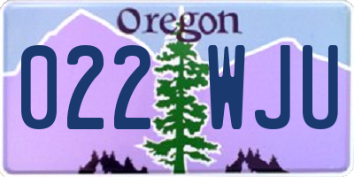 OR license plate 022WJU