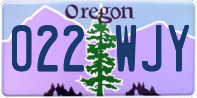 OR license plate 022WJY