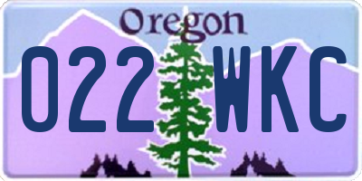 OR license plate 022WKC