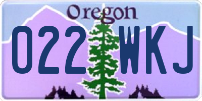OR license plate 022WKJ