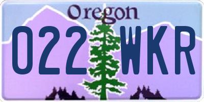 OR license plate 022WKR