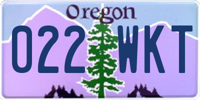 OR license plate 022WKT