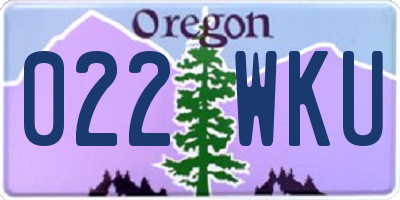 OR license plate 022WKU