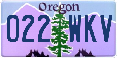 OR license plate 022WKV