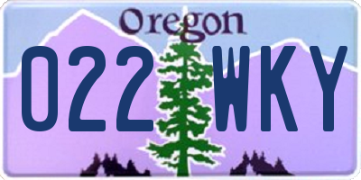 OR license plate 022WKY