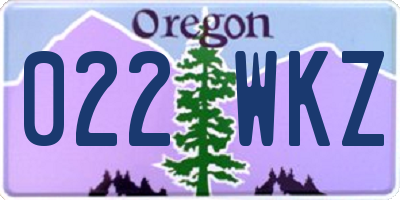OR license plate 022WKZ