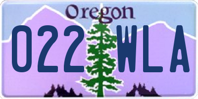 OR license plate 022WLA