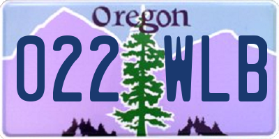OR license plate 022WLB