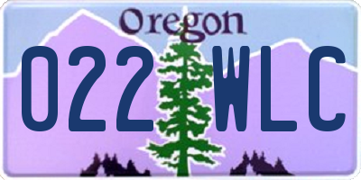 OR license plate 022WLC
