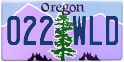 OR license plate 022WLD