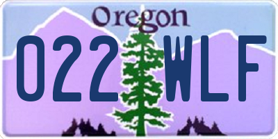OR license plate 022WLF