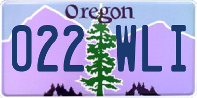 OR license plate 022WLI