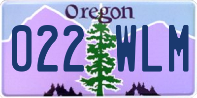 OR license plate 022WLM