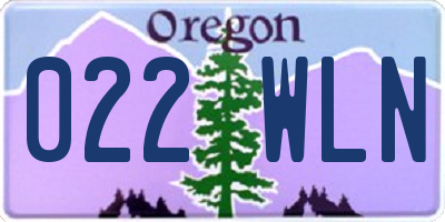 OR license plate 022WLN
