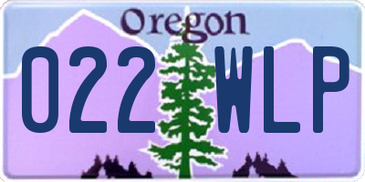OR license plate 022WLP