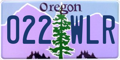 OR license plate 022WLR