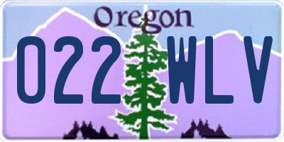 OR license plate 022WLV