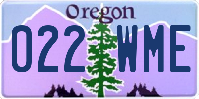 OR license plate 022WME