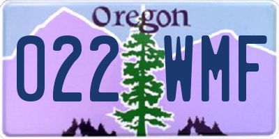 OR license plate 022WMF
