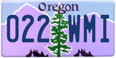 OR license plate 022WMI